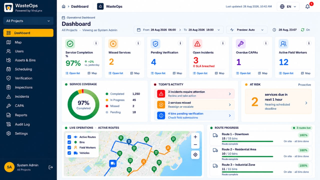 WasteOrbit Command Centre Dashboard